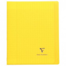 Cahier KOVERBOOK piqûre 96 pages seyès 90 g, couverture pp avec protège-cahier rabat jaune, 17 x 22 cm  CLAIREFONTAINE