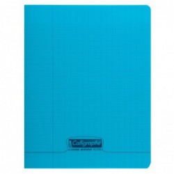 Cahier 60 pages seyès 90 g, couverture polypropylène bleu, format 17 x 22 cm  CALLIGRAPHE