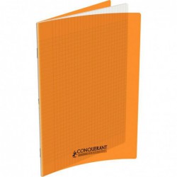 Cahier 96 pages seyès 90 g, couverture polypropylène orange, format 24 x 32 cm CONQUERANT