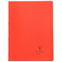 Cahier KOVERBOOK piqûre 96 pages seyès 90 g, couverture pp avec protège-cahier rabat rouge, 21 x 29,7 cm CLAIREFONTAINE