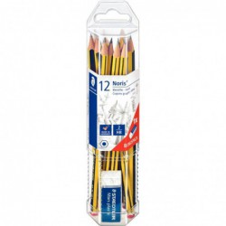 Set de 12 crayons STAEDTLER Noris 120 HB + 1 mini gomme