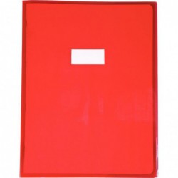Protège-cahier cristalux sans rabats PVC 22/100ème 24 x 32 cm rouge CALLIGRAPHE