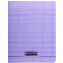 Cahier 60 pages seyès 90 g, couverture polypropylène violet, format 17 x 22 cm  CALLIGRAPHE