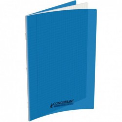 Cahier 48 pages seyès 90 g, couverture polypropylène bleu, format 24 x 32 cm CONQUERANT