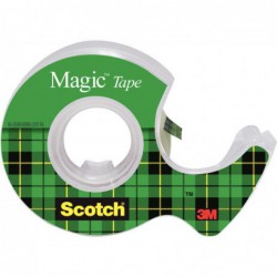 Rouleau adhésif invisible Scotch Magic Tape sur dévidoir 19 mm x 7,5 m