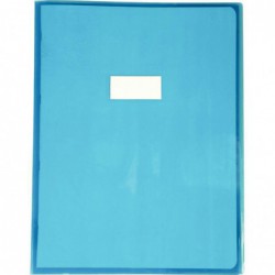 Protège-cahier cristalux sans rabats PVC 22/100ème 24 x 32 cm bleu CALLIGRAPHE