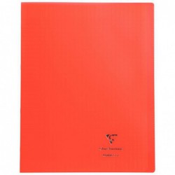 Cahier KOVERBOOK piqûre 96 pages seyès 90 g, couverture pp protège cahier rabat rouge, 24 x 32 cm CLAIREFONTAINE