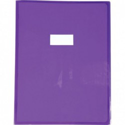 Protège-cahier cristalux sans rabats PVC 22/100ème 24 x 32 cm violet CALLIGRAPHE