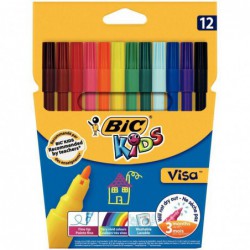 Pochette de 12 feutres de coloriage BIC Kids Visa