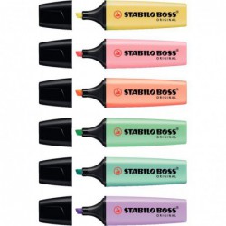 Pochette de 6 surligneurs STABILO BOSS ORIGINAL coloris pastels