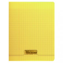 Cahier 60 pages seyès 90 g, couverture polypropylène jaune, format 17 x 22 cm  CALLIGRAPHE