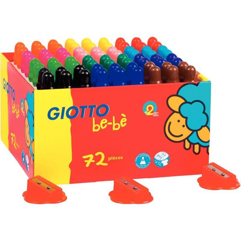 Maxi pack de 72 crayons de couleur maxi GIOTTO be-bè