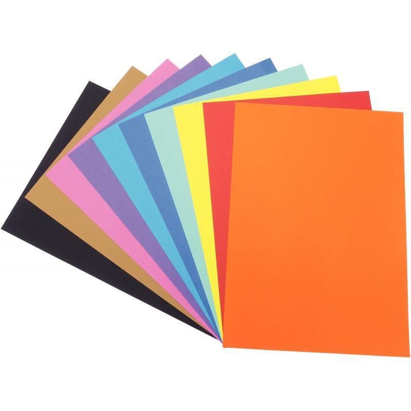 Bloc de 20 feuilles de papier couleur 21 x 29,7 cm 120 g 10 teintes vives assorties