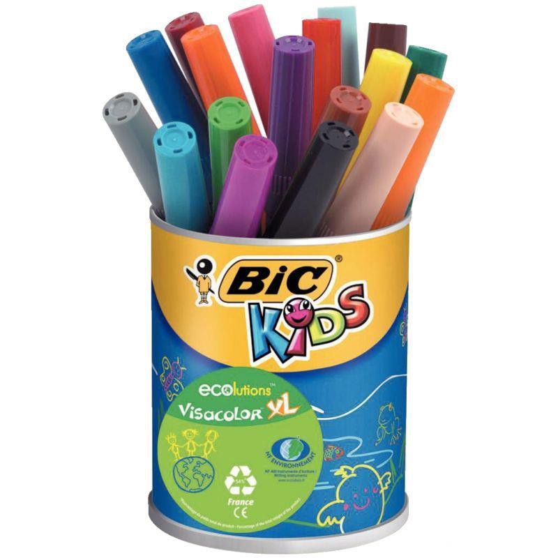 Pot de 18 feutres BIC Kids Visacolor XL pointe extra large