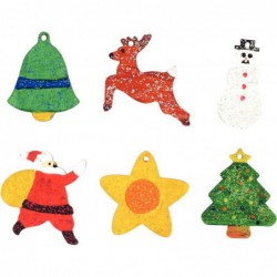 Lot de 54 petites décorations de Noël assorties en bois à décorer