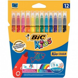 Étui de 12 feutres BIC Kids Kid couleur pointe moyenne
