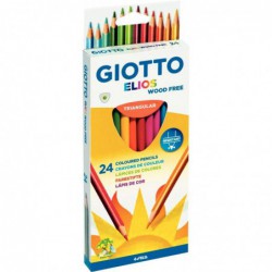 Étui de 24 crayons de couleur triangulaires GIOTTO Elios Wood Free