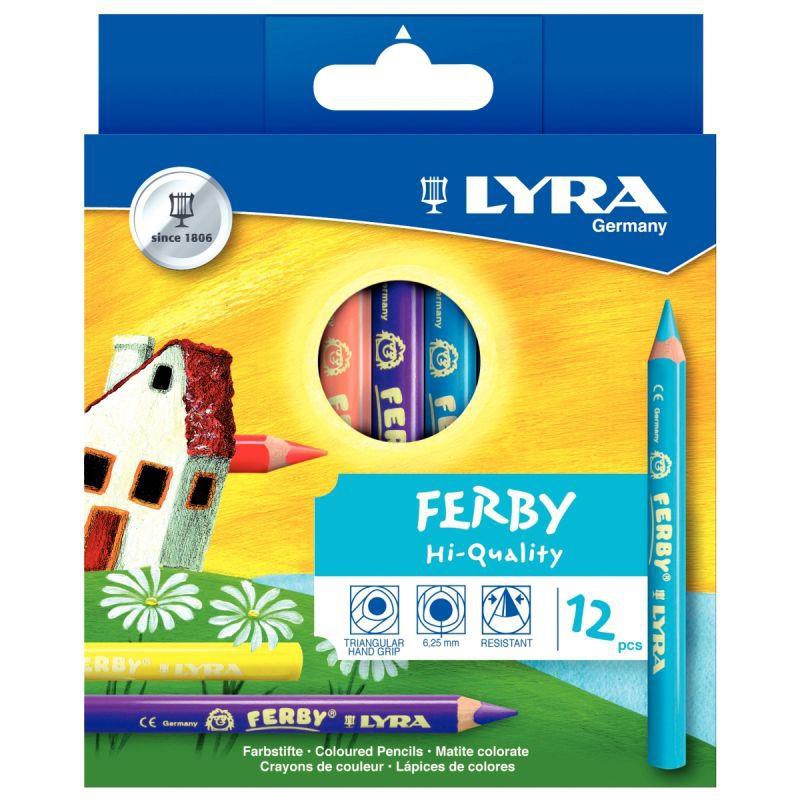Pochette de 12 crayons de couleur triangulaires gros modules LYRA Ferby