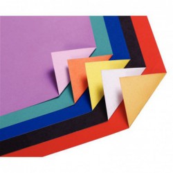 Paquet de 25 feuilles Cartoline bicolore 50 x 65 cm couleurs assorties