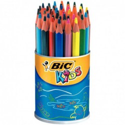 Pot de 48 crayons de couleur triangulaires BIC Kids Évolution triangle