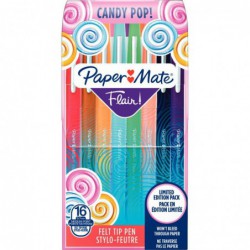Pochette de 16 feutres PaperMate Flair couleurs candy pop