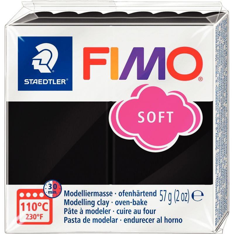 Pain de 57 g de pâte à modeler FIMO Soft noir