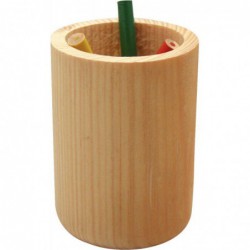 Pot à crayon rond à bois à décorer