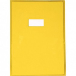 Protège-cahier cristalux sans rabats PVC 22/100ème 21 x 29,7 cm jaune CALLIGRAPHE