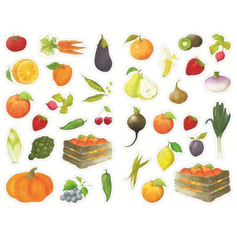 Pochette de 408 gommettes fruits et légumes adhésives repositionnables