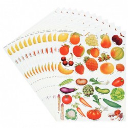 Pochette de 408 gommettes fruits et légumes adhésives repositionnables