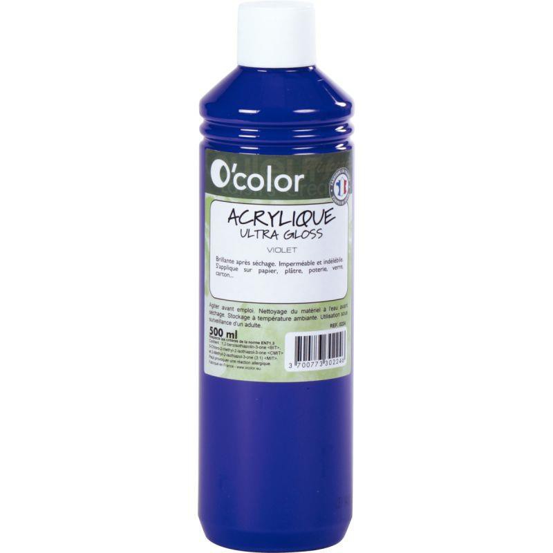 Flacon de 500 ml de peinture acrylique O'COLOR violet