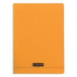 Cahier 96 pages seyès 90 g, couverture polypropylène orange, format A4 CALLIGRAPHE