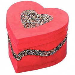 Lot de 10 boîtes forme coeur en carton à décorer