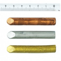 Boîte de 48 crayons à la cire Métallic or, argent et bronze