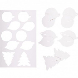 Lot de 25 suspensions 2D de Noël en carton blanc à décorer
