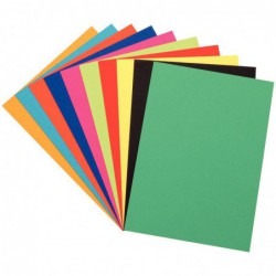 Paquet de 250 feuilles de papier dessin 35 x 50 cm 250 g couleurs assorties