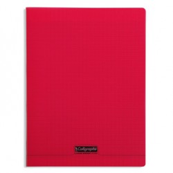 Cahier 192 pages seyès 90 g, couverture polypropylène rouge, format A4 CALLIGRAPHE