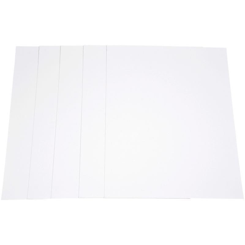 Paquet de 5 feuilles de carton épais 2 côtés blancs 50 x 65 cm 1005 g