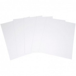 Paquet de 5 feuilles de carton épais 2 côtés blancs 50 x 65 cm 1005 g épaisseur 1,5 mm