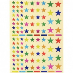 Pochette 624 gommettes adhésives étoiles couleurs assorties