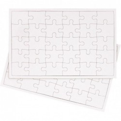 Lot de 10 puzzles 30 pièces en carton blanc à décorer