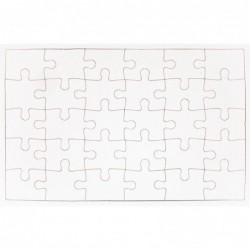 Lot de 10 puzzles 30 pièces en carton blanc à décorer