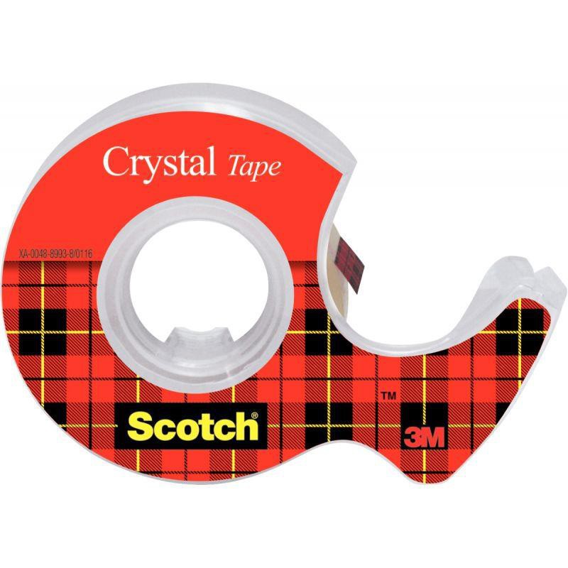 Rouleau adhésif transparent Scotch Crystal Tape sur dévidoir