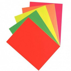 Paquet de 50 feuilles affiche 90 g 21 x 29,7 cm couleurs fluo assorties