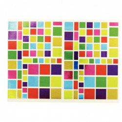 Pochette de 756 gommettes adhésives carrés métallisées couleurs assorties