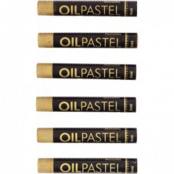 Boîte de 6 pastels à l'huile MUNGYO or 11 mm