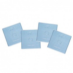 Sachet de 4 plaques carrées préformées transparentes pour perles Hama taille maxi 15,8 x 15,8 cm