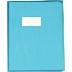 Protège-cahier cristalux sans rabat PVC 22/100ème 17 x 22 cm bleu CALLIGRAPHE