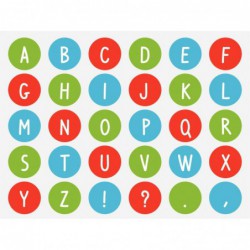 Rouleau de 900 gommettes adhésives repositionnables alphabet en majuscule