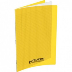 Cahier 96 pages seyès 90 g, couverture polypropylène jaune, format 21 x 29,7 cm CONQUERANT
